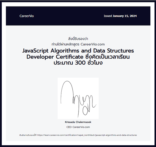JavaScript Algorithms and Data Structures Developer Certificat
